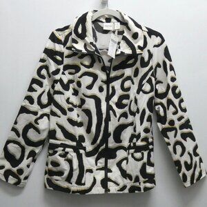 NWT Chico’s Zenergy Neema Animal Foil Print Jacket Size 1 (S/M) MSRP $109
